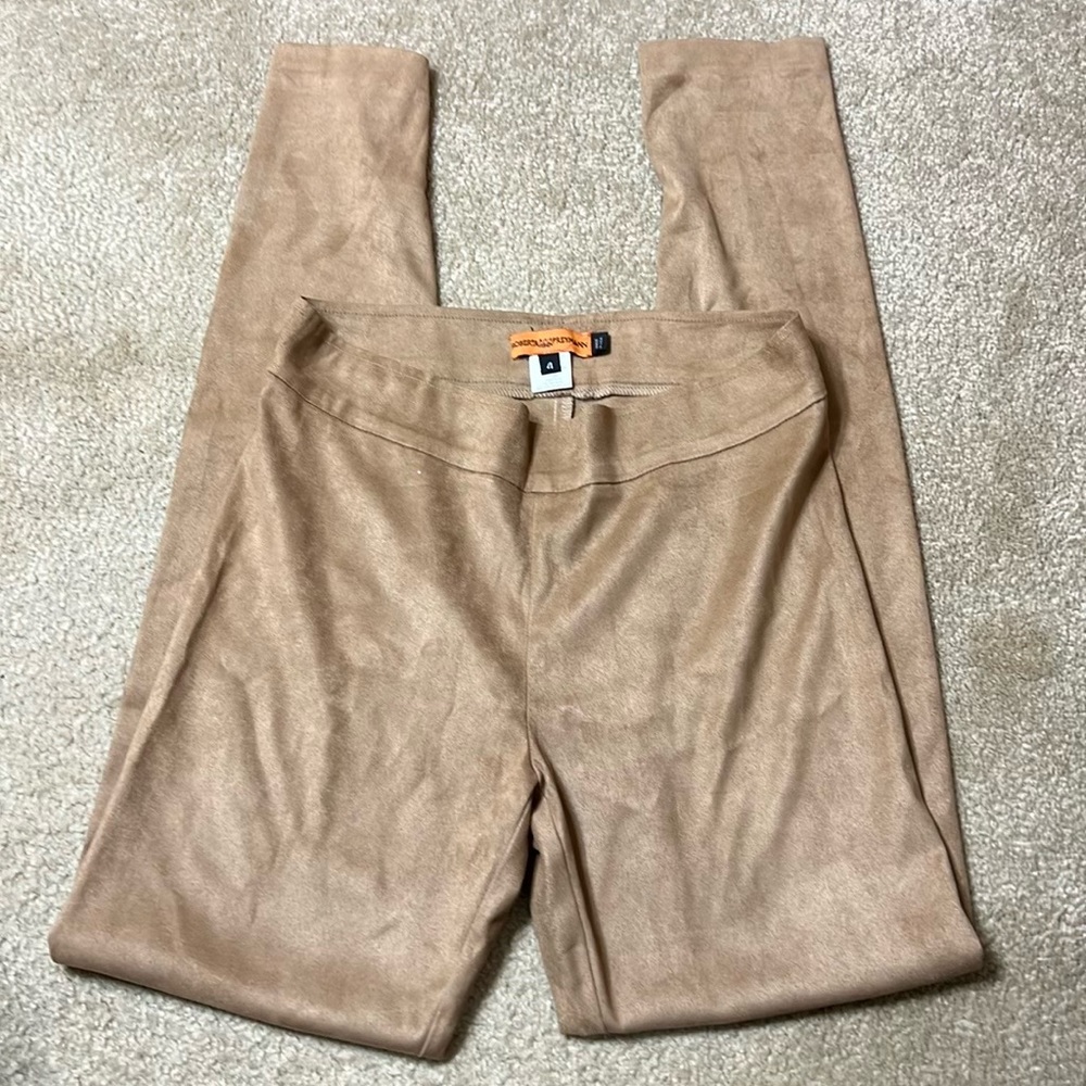 Roberta Freymann Pull On Faux Suede Pants / Leggings Size 4